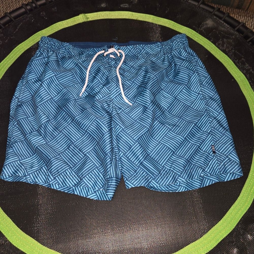 Cole of California Blue Geometric Swim Shorts